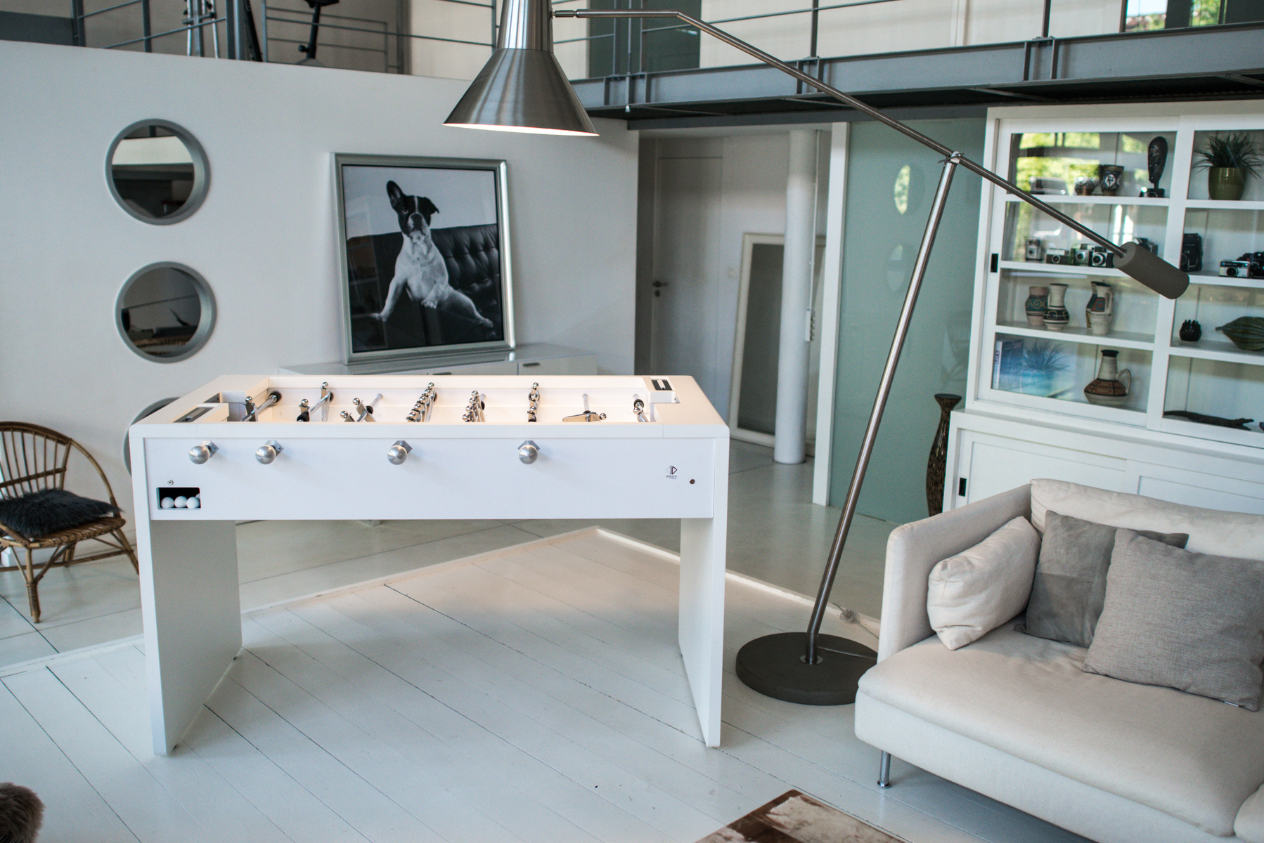 Design Tischkicker Toulet T11 weiß im Loft